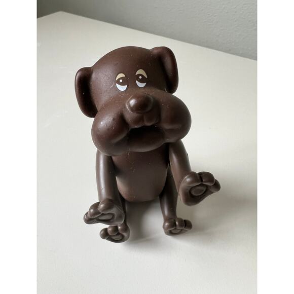 Vintage 1980s Tonka Pound Puppy Brown Dog Poseable Figure Toy - Picture 2 of 7